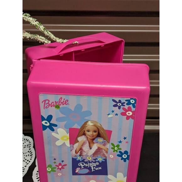 Vintage 1990s BARBIE pink plastic pajama party carrying case - Picture 2 of 12